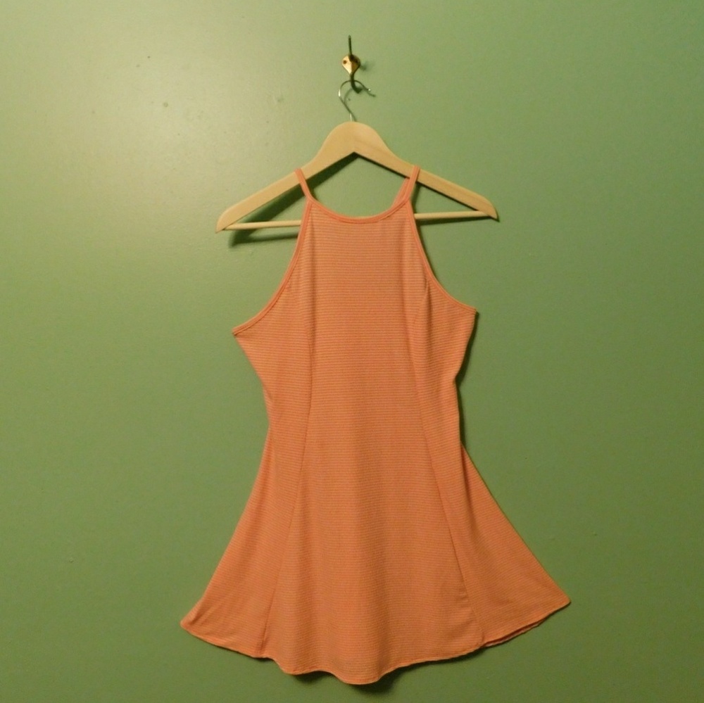 Babydoll pink striped dress